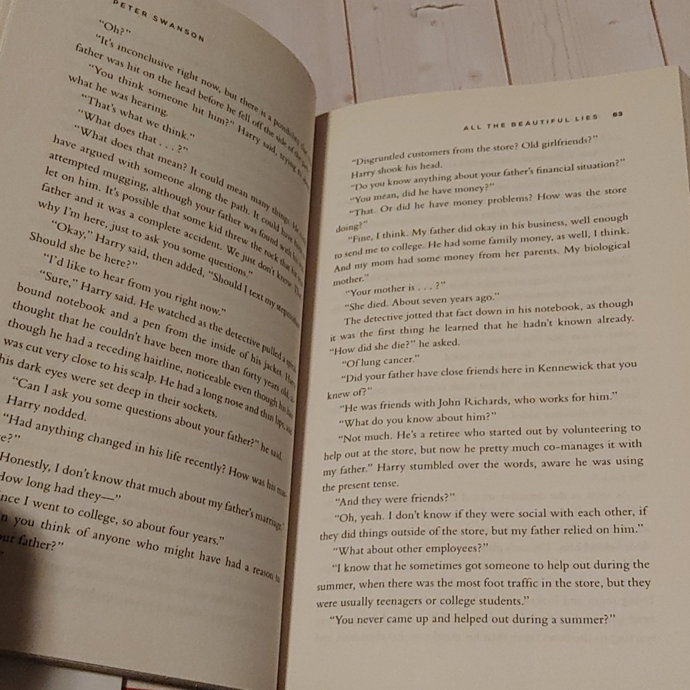 All The Beautiful Lies Adult Novel Fiction Book By Peter Swanson 2018 - Picture 4 of 7
